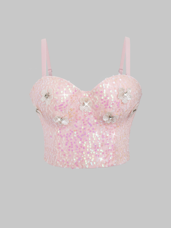 Korzet bustier s perlama i kostnom konstrukcijom, kratki top s odvojivim trakama DB1899