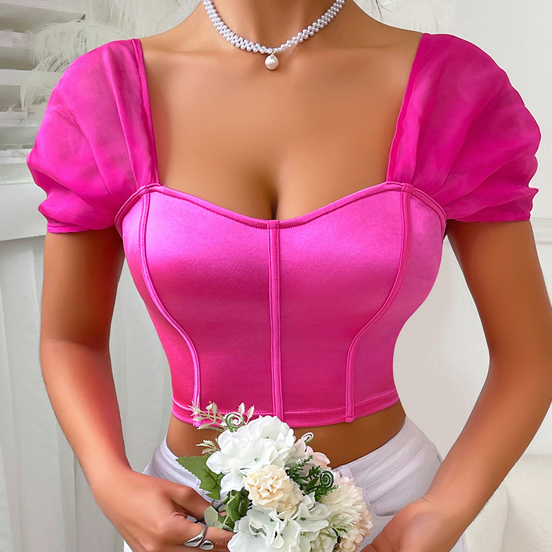 Slim-fit cami top s dvostrukim remenima, ultra kratka duljina, 90–95% poliester