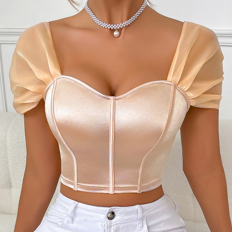 Slim-fit cami top s dvostrukim remenima, ultra kratka duljina, 90–95% poliester