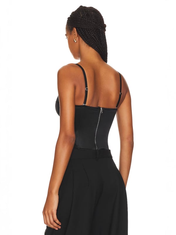 Camisole top s korzetom od ribjih kostiju za oblikovanje tijela, uz naramenice, kratka duljina, poliester tkanina