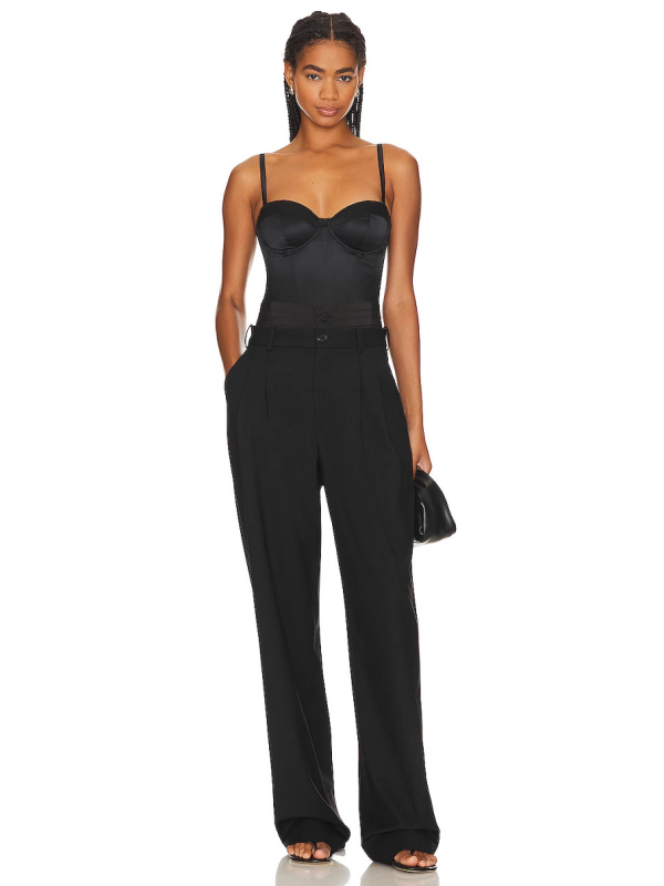 Camisole top s korzetom od ribjih kostiju za oblikovanje tijela, uz naramenice, kratka duljina, poliester tkanina