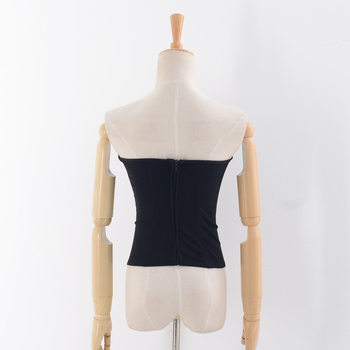 Tube top s detaljem korseta od riblje kosti, bez naramenica, pamuk-viskozna smjesa, ulični hipster stil, uska linija