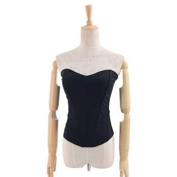 Tube top s detaljem korseta od riblje kosti, bez naramenica, pamuk-viskozna smjesa, ulični hipster stil, uska linija