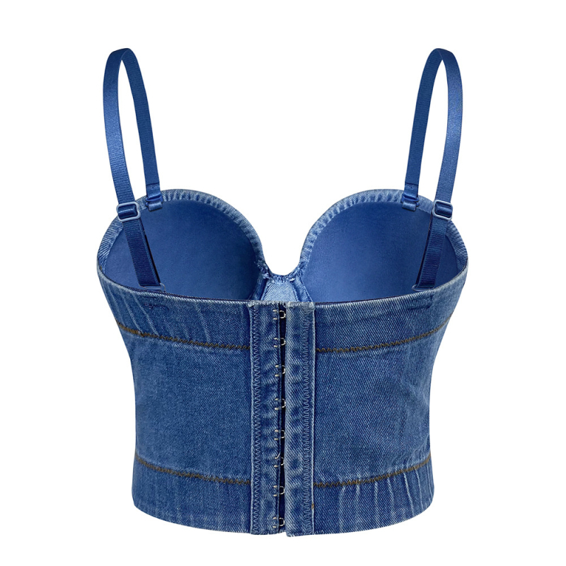 Ženski pamukasti tube top s odvojivim trakama, uski kroj, ultra kratka dužina, jednobojan