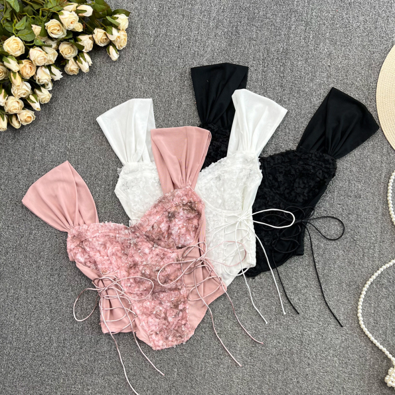 Čipkasti tube top bez naramenica s camisolom za žene, seksi vest stil, puna šalica, tanki oblik kupa
