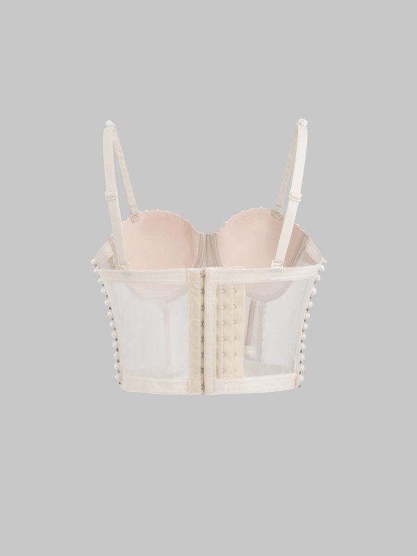 Top cu decupaj și siluetă în formă de os de pește, aplicații cu perle și diamante, croi slim, material poliester