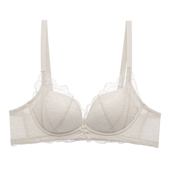 Sutien din dantela cu push-up, cupa 3/4, respirabil, suport, bretele fixe