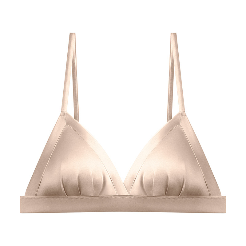 Sutien din mătase Mulberry, stil franțuzesc, cupă 3/4, cupe subțiri modelate, bretele fixe duble, închidere la spate