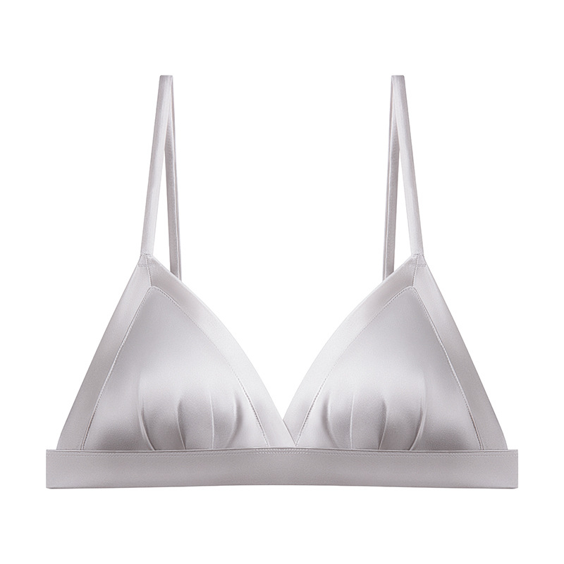 Sutien din mătase Mulberry, stil franțuzesc, cupă 3/4, cupe subțiri modelate, bretele fixe duble, închidere la spate