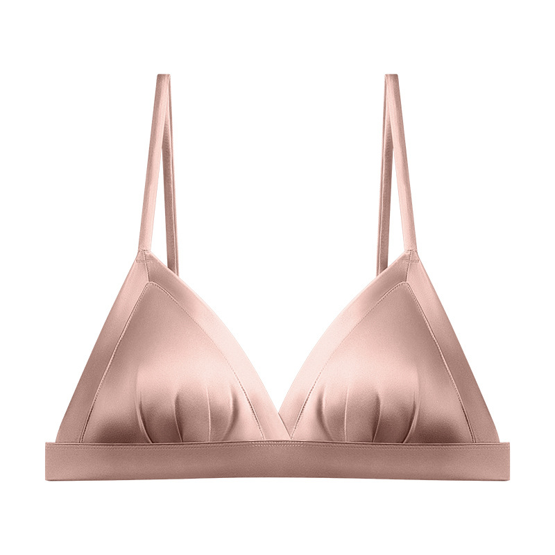Sutien din mătase Mulberry, stil franțuzesc, cupă 3/4, cupe subțiri modelate, bretele fixe duble, închidere la spate