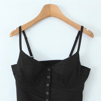Damska camisole vest, Slim-Fit, Sling stil, Kratka dužina 40–50 cm, Pamuk 70–80%