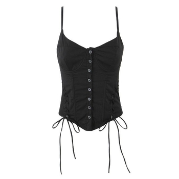 Damska camisole vest, Slim-Fit, Sling stil, Kratka dužina 40–50 cm, Pamuk 70–80%