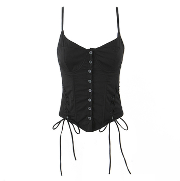 Damska camisole vest, Slim-Fit, Sling stil, Kratka dužina 40–50 cm, Pamuk 70–80%