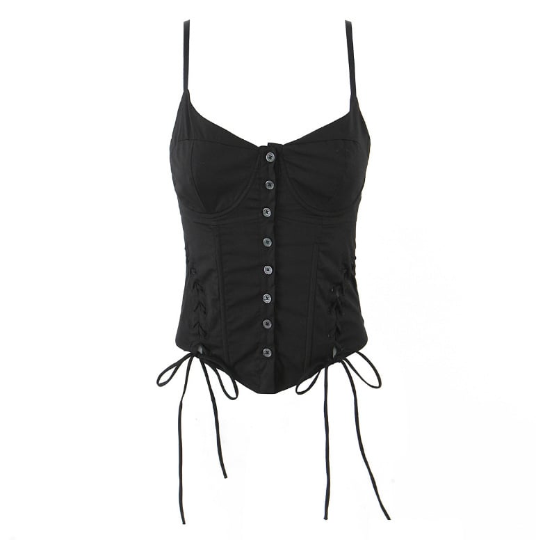 Damska camisole vest, Slim-Fit, Sling stil, Kratka dužina 40–50 cm, Pamuk 70–80%