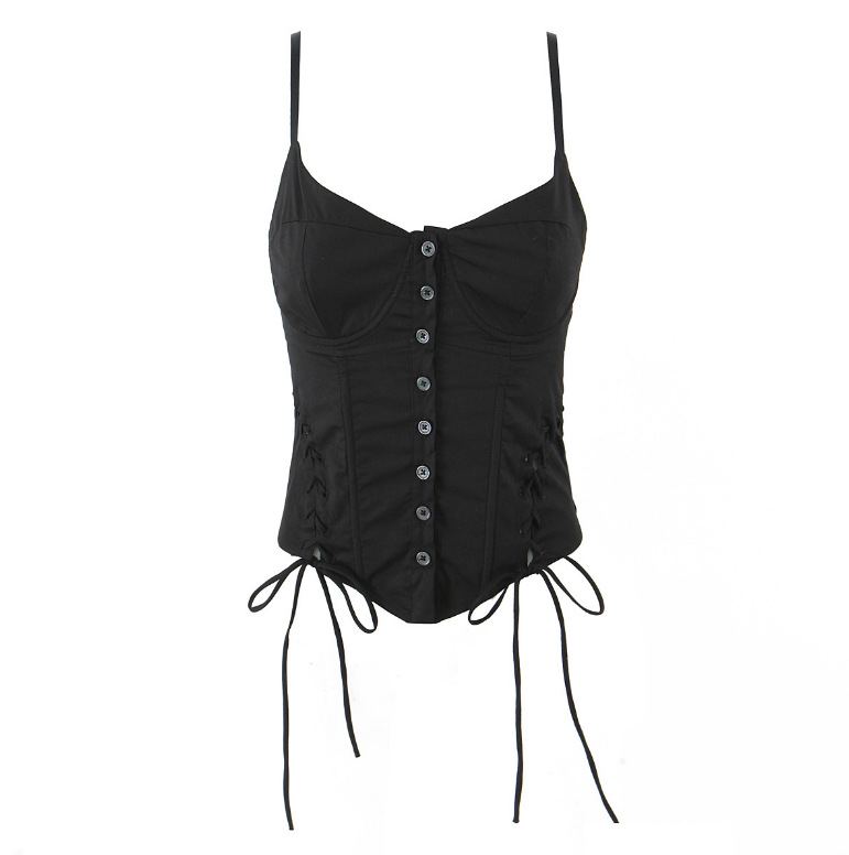 Damska camisole vest, Slim-Fit, Sling stil, Kratka dužina 40–50 cm, Pamuk 70–80%