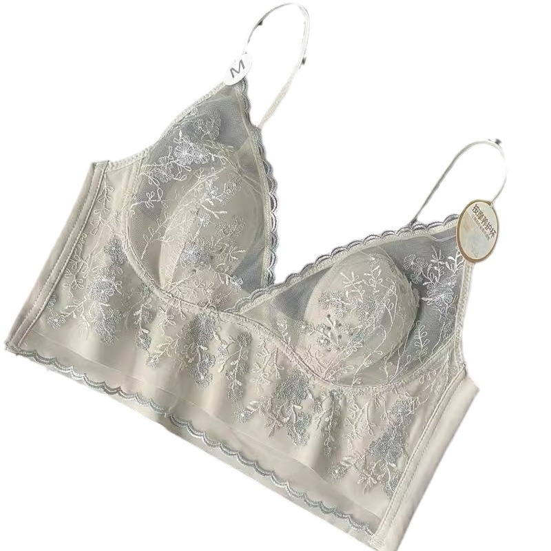 Čipkasti grudnjak s košaricama u obliku zečjih ušiju, bez žičane potpore, šivano, vintage francuski retro stil, tanak, prozračan, centar za oblikovanje