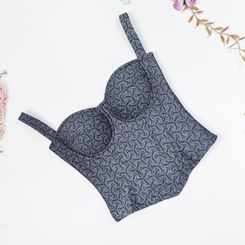 Top za sužavanje struka s trakama, žakardno pleteni leđa, tube top bez naramenica, shapewear s košticama, vanjski komad u stilu novog kineskog