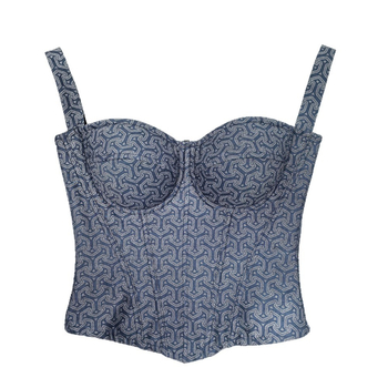 Top za sužavanje struka s trakama, žakardno pleteni leđa, tube top bez naramenica, shapewear s košticama, vanjski komad u stilu novog kineskog