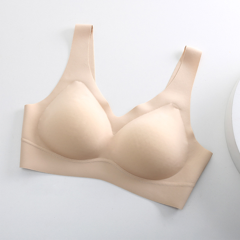 Ice Silk bešivni grudnjak bez žice, latex, za žene, fiksne košarice, prozračne košarice, tanki stil