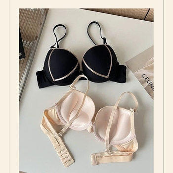 July bešavni pamučni grudnjak za žene — nježna podrška, prozračan, bočno oblikovanje, fiksne dvostruke naramenice, stražnje kopče s četiri reda kukica