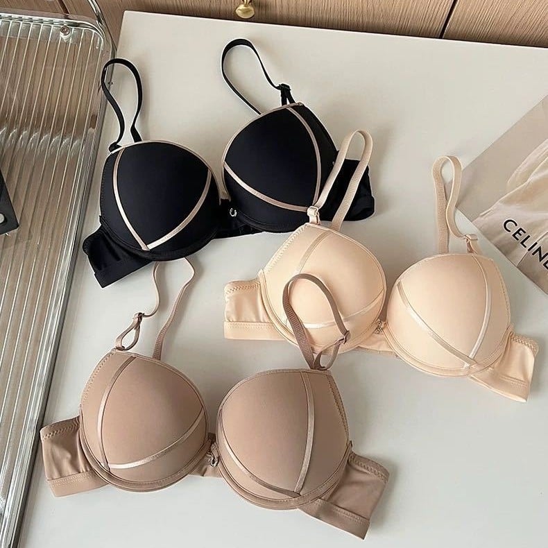 July bešavni pamučni grudnjak za žene — nježna podrška, prozračan, bočno oblikovanje, fiksne dvostruke naramenice, stražnje kopče s četiri reda kukica