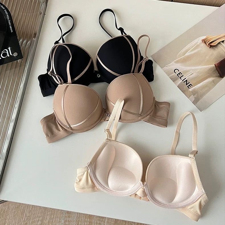 July bešavni pamučni grudnjak za žene — nježna podrška, prozračan, bočno oblikovanje, fiksne dvostruke naramenice, stražnje kopče s četiri reda kukica