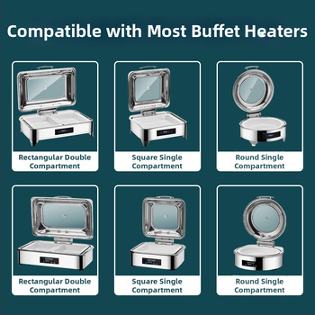 Keraamiline buffee sisemine konteiner soojuse säilitamiseks, ristkülikukujulise toidunõu ja ümmarguse keramikplaadiga, Jiaojiexing kaubamärk, hotellidele ja restoranidele