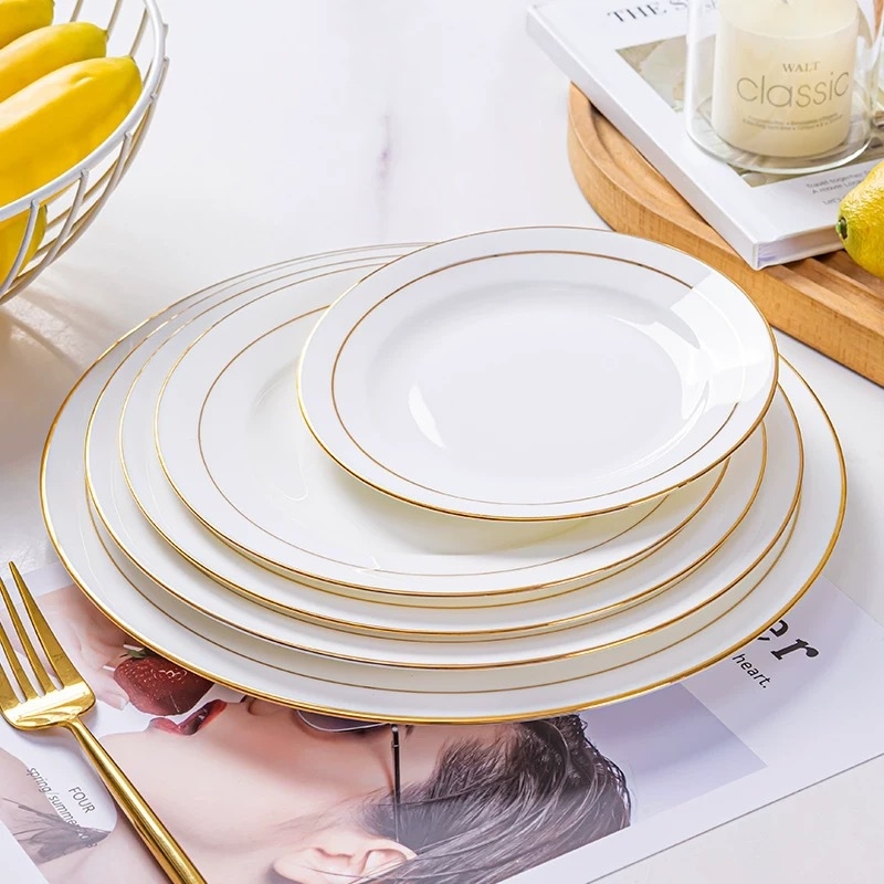 Keramička okrugla ploča za jelo, nordičkog stila, jednobojna, ručno oslikana površina; mikrovalna pećnica dopuštena; promjeri 12–12.9 cm, 14–14.9 cm, 15–15.9 cm, 17–17.9 cm