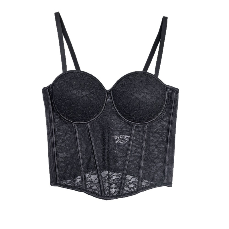 Francuski čipkasti jacquard top-sut s otvorenimi ramenima, wrap u stilu veste, seksi korset s kostima
