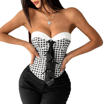 Топ без презрамки в готически стил – каре полиестер, дължина 40–50 см, 95% полиестер