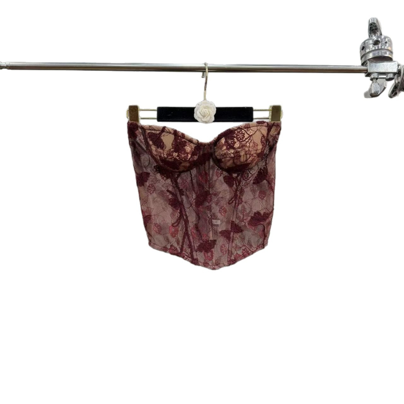 Čipkasti bustier bez naramenica – Slim fit, kratka duljina 40–50 cm, čipka, poliester 30–50%