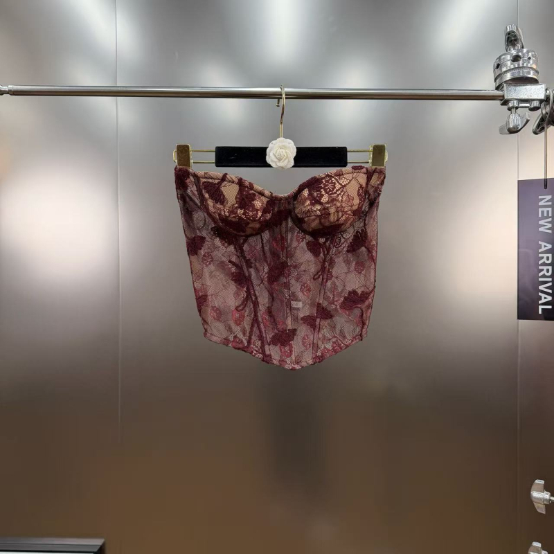 Čipkasti bustier bez naramenica – Slim fit, kratka duljina 40–50 cm, čipka, poliester 30–50%