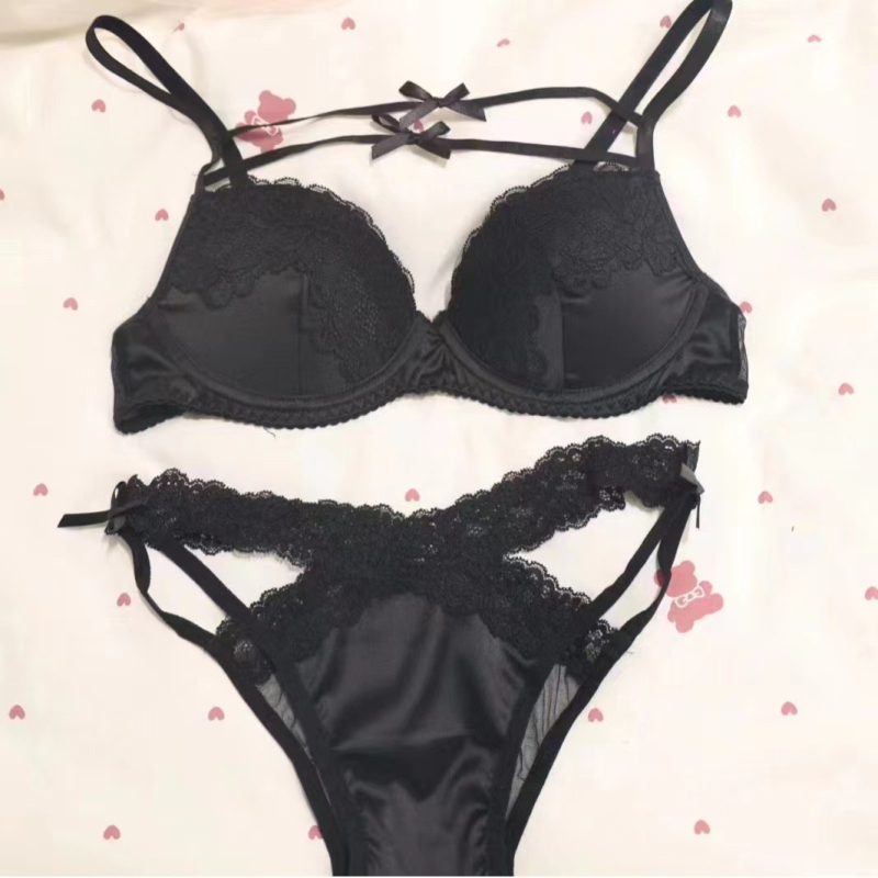 Francuski stil seksi čipkasto žensko donje rublje, tanak kroj, mali prsni, s čeličnim prstenima, set grudnjaka