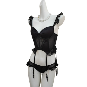 Push-up Ice Silk Camisole Grudnjak s Kostima, 3/4 Cup, Fiksne Dvostruke Trake