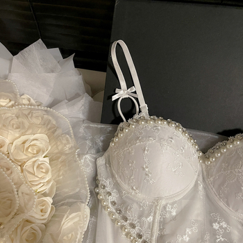 Halter top s mrežastom čipkom – uski kroj, vezanje trakama, jednobojni uzorak, akril 95%+