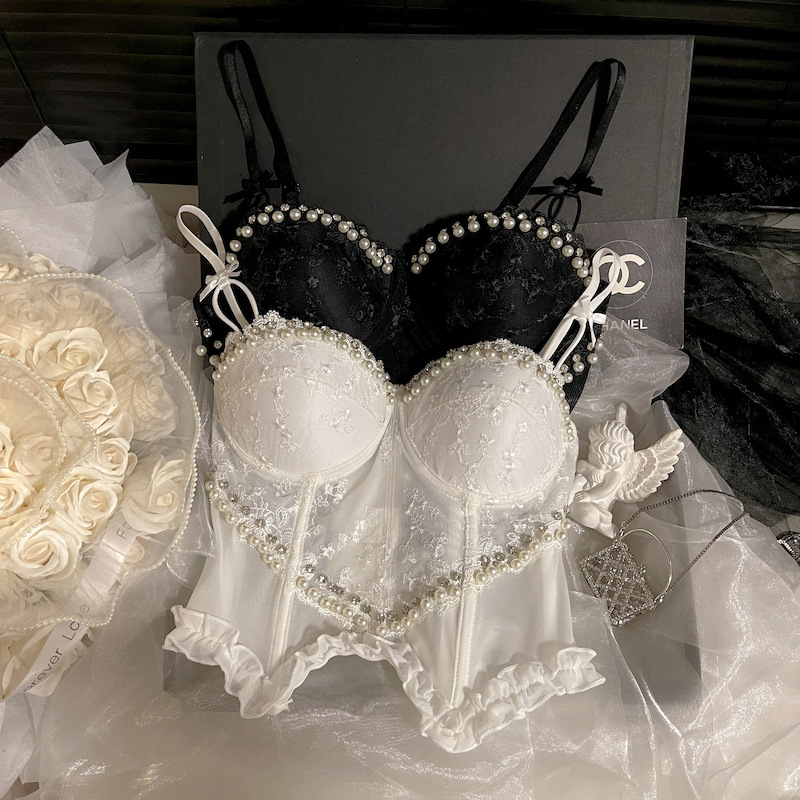 Halter top s mrežastom čipkom – uski kroj, vezanje trakama, jednobojni uzorak, akril 95%+