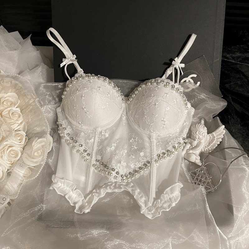 Halter top s mrežastom čipkom – uski kroj, vezanje trakama, jednobojni uzorak, akril 95%+