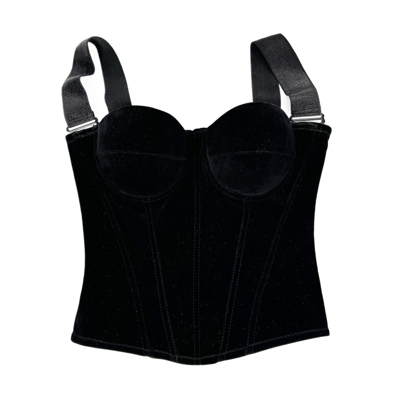 Shapewear camisole, Gothic στυλ, στενή γραμμή, ultra-short μήκος (≤40 cm), γεωμετρικό μοτίβο