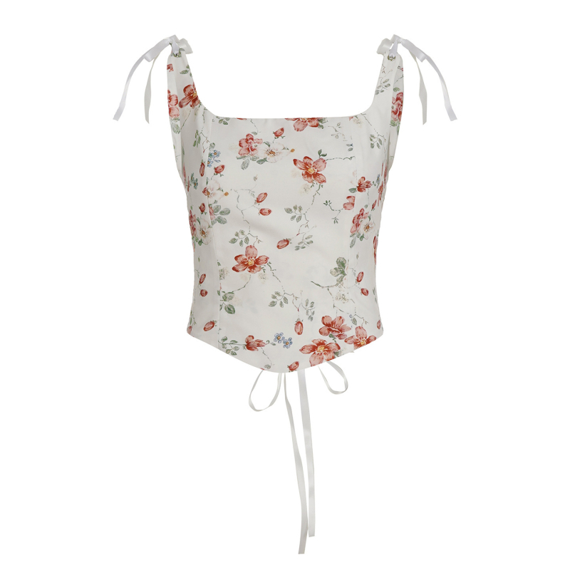 Bustier top s vezicama, slim kroj, kratka duljina 40–50 cm, poliester 95%+, spandeks <30%