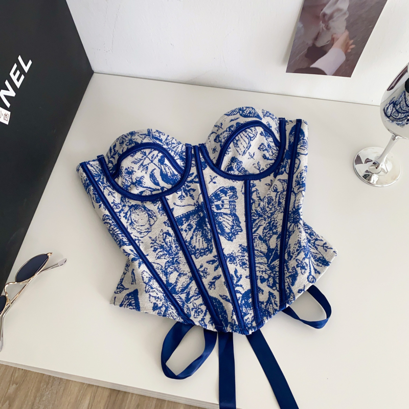 Bustier bez rukava s jacquardom, s odvojivim naramenicama – A-kroj