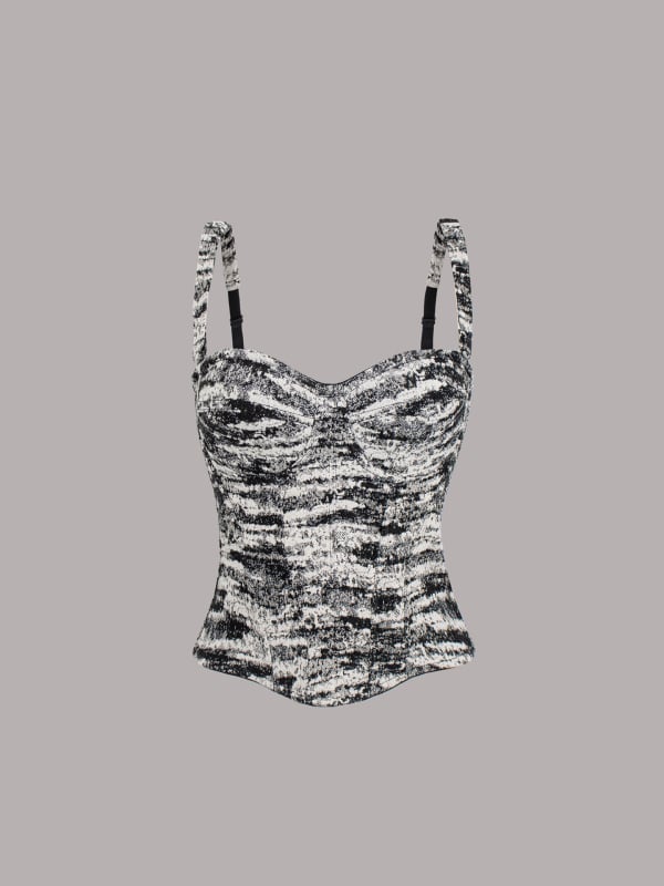 Camisole shapewear tube top, Slim fit, 3D uzorak, kratka duljina, poliester-spandeks