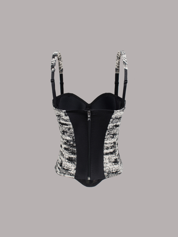 Camisole shapewear tube top, Slim fit, 3D uzorak, kratka duljina, poliester-spandeks