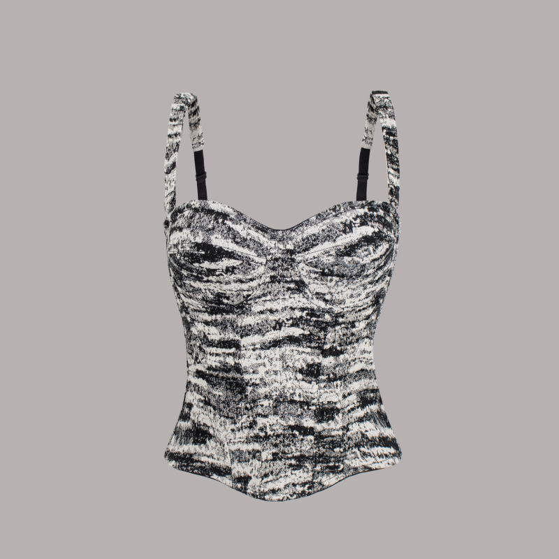 Camisole shapewear tube top, Slim fit, 3D uzorak, kratka duljina, poliester-spandeks