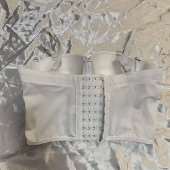 Pamut csontozott melltartó felső, 3/4 kosár, push-up és testformázás, levehető dupla pántok, hátul négy sor kapocs, európai–amerikai stílus