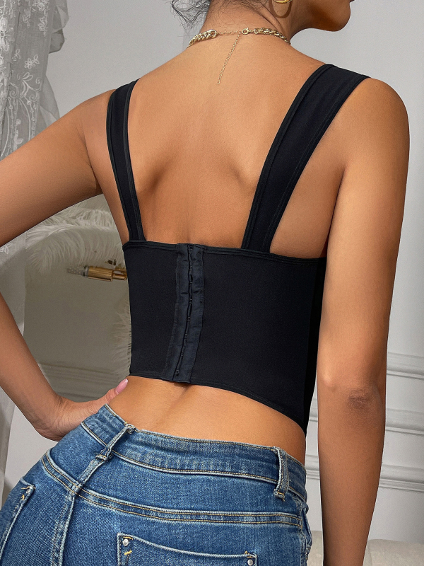 Csipkés bustier acélvázas csontozattal, push-up, szoros szabás, ultra rövid hosszúság (≤40 cm)