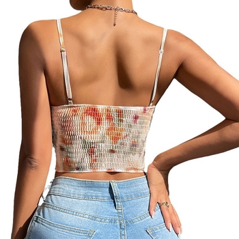 Kamisol felső korzet-silhuettel, nyomtatott minta, Slim fit, ultra rövid hossz ≤40 cm