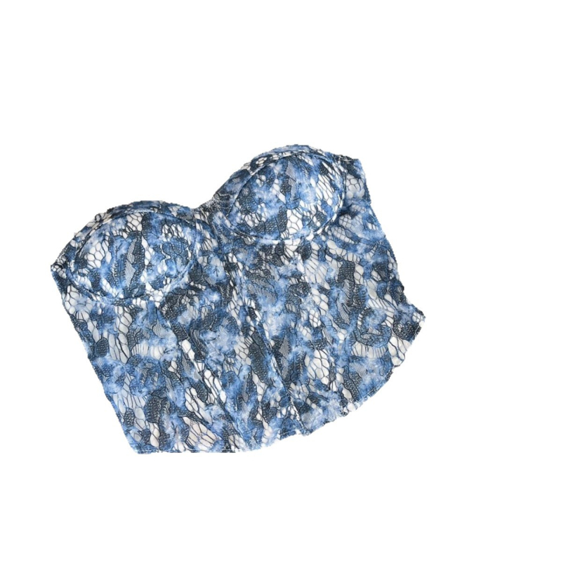 Kamisol felső levehető vállpántokkal, karcsú szabás, ultrakrát hossz, grafikus mintázat, poliészter-nylon-spandex keverék, 2025 tavasz, corset-ihletésű bordázott dizájn