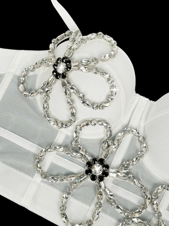 Montisha Sling-top csontváz részletekkel, Slim fit, Rövid hossz ≤40 cm, 3D mintázat