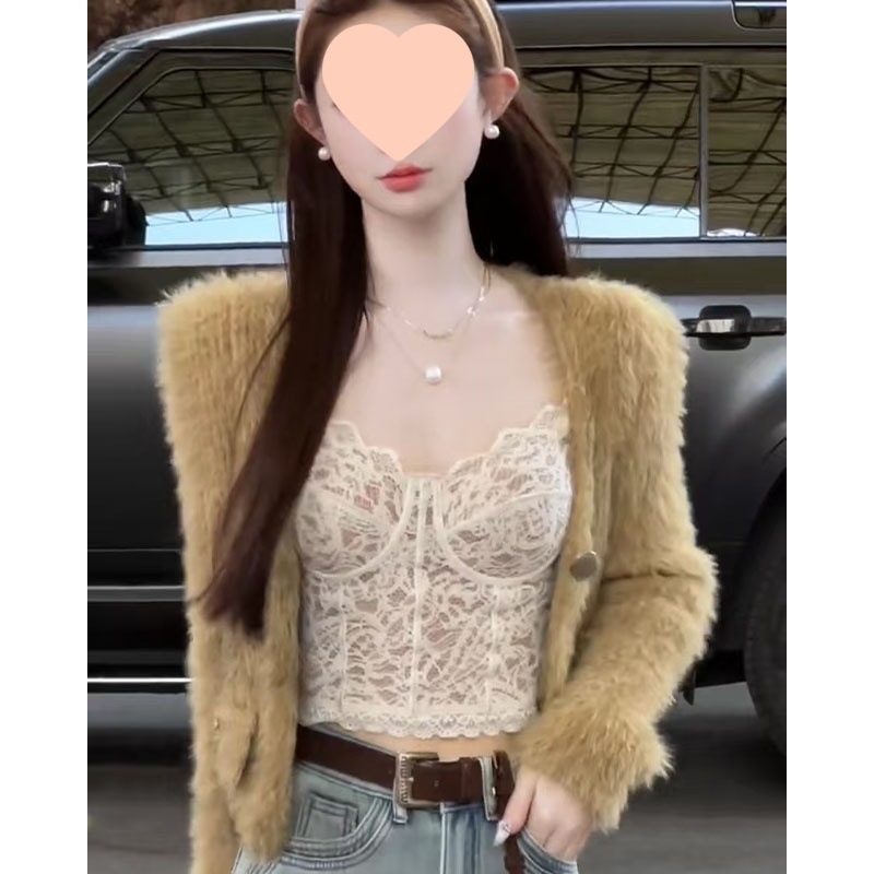 Seksi čipkasti top s grudnjakom s kostima i umetkom za dojke, all-in-one • pamuk • mikroelastičan • uske naramenice • opušten kroj