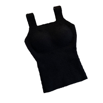 Meleg gyapjúból készült mellény mellkas párnával, két rétegű, pulóver-stílusú, hajónyakú kivitel